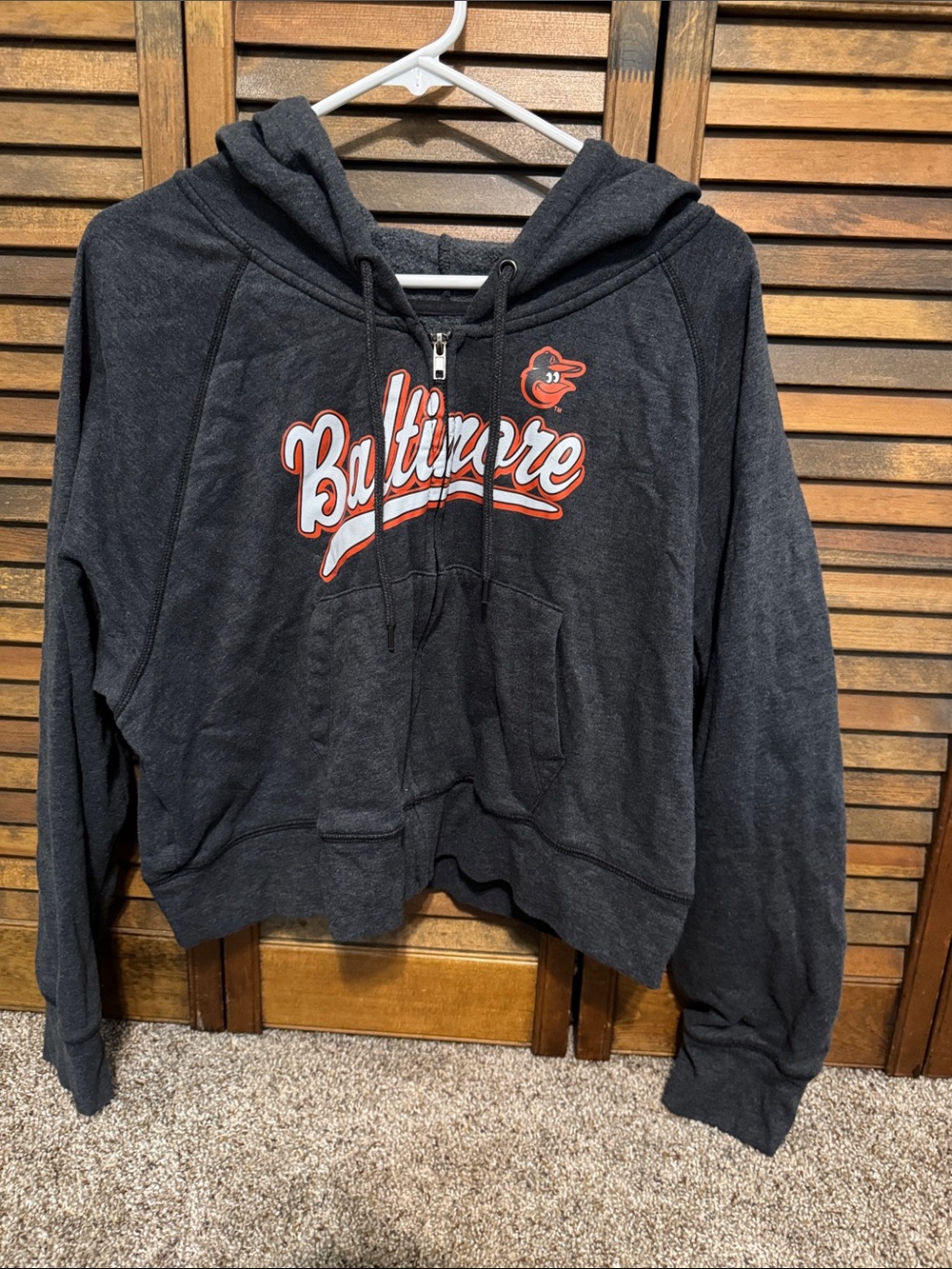 Baltimore orioles Script Zip Hoodie Sweater - Black